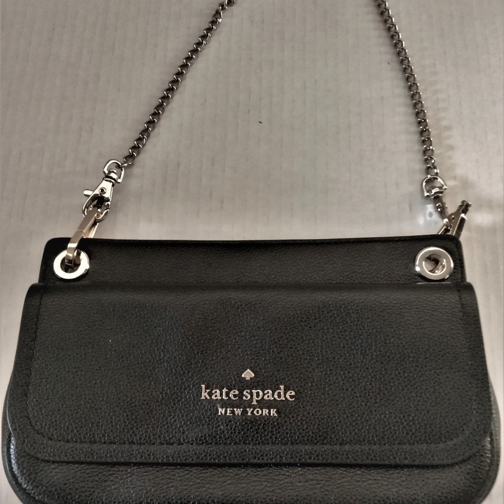Kate Spade, Black leather, shoulder  strap.